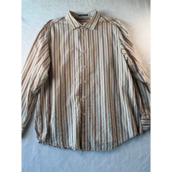 Tommy Bahama Jeans Island Shirt Mens XL Cotton Stripe Button Down Long Sleeve - Picture 10 of 10